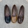 Zapatos de piel suave, suela suave, elegantes zapatos de boca poco profunda para mujer, nuevo estilo Primavera 2026, planos sin cordones, versátiles, retro, de piel