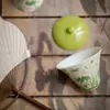 Tigela com Tampa Mingzhishan Zhi Flor Verde Galho Nuvem-Retorno, Peça de Estudioso, Conjunto de Chá Kung Fu Pintado à Mão em Argila de Jade, Xícara de Chá de Cerâmica