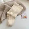 Calcetines de Lana para Mujer, Calcetines de Media Caña para Otoño e Invierno, Forrados de Felpa y Engrosados, Calcetines Largos Holgados de Cachemira de Color Sólido Cálidos para Invierno para Mujer