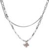 Collar de mariposa con cristales de fresa rosa y plata rota con perla, diseño de nicho para mujer, lujo accesible, estilo dulce y moderno, accesorios de cadena de clavícula Y2k