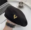 Boina Octogonal Dulce Metálica Estilo Primavera y Otoño para Mujer, Nuevo Moda Estilo Coreano Retro Celebridad de Internet Gorra Newsboy Painter