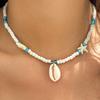 Europeu e Americano Transfronteiriço Praia Beads Colar Feminino Starfish Shell Vintage Férias colar Jóias