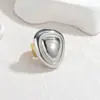Anillo Popular de Acero Inoxidable Geométrico Plegado Corazón de Amazon Estilo Ins para Mujer Lujo Accesible Nicho Anillo de Oro de Gama Alta