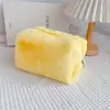 Bolsa de Cosméticos de Pelúcia para Mulheres, Grande Capacidade, Bolsa de Armazenamento Fofa de Pelo Sintético de Coelho, Estojo de Lápis de Pelúcia Colorido para Estudantes, Necessaire Portátil