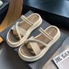 Sandalias de Mujer con Falda 2025 Hermosas Sandalias Estilo Hada Nuevo Estilo Romanas Suela Gruesa para Exterior Casual Primavera y Verano Pantuflas Planas
