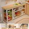 Estante de Almacenamiento para Cocina, Mesa Multifuncional de Piso de Múltiples Niveles para el Hogar, Ultra Estrecha, Mesa de Trabajo, Gabinete de Almacenamiento, Gabinete Lateral Estrecho