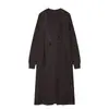 Comércio Exterior Transfronteiriço 2026 Primavera e Outono Novo Estilo Francês Elegante Simples Versátil Longo de Tricô com Contas Cardigan para o Dia a Dia