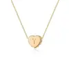 Amazon Transfronterizo Nuevo Diseño Collar con Forma de Corazón Collar de 26 Letras Moda para Mujer Versátil Regalo de Cumpleaños