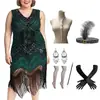 Tallas Grandes S-4XL Ropa para Mujer Estilo Retro de los Años 20 Gatsby Vestido con Lentejuelas y Flecos Fiesta Reunión Anual Fiesta Vestido de Noche