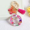 Llavero con borla de mariposa de 26 letras con pegamento de piedra de cristal y 26 letras de Creative Europe y Estados Unidos, joyería colgante.