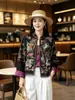 Nova Roupa Feminina Estilo Nacional Chinês Bordado Pesado Luxo Leve Jaqueta de Ponta Estilo Retro Old Money Cardigã de Ponta Top Primavera