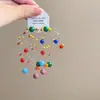 Verão Colorido~ Brilhantes Brincos Coloridos com Franjas Doce Dopamina Brilhante Brincos com Pingente de Diamante 2025 Tendência Quente