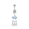 Joyería Piercing de Acero Inoxidable Moda Flor Europea y Americana Personalizada Flor de Amor Incrustada Circonita Clavo de Ombligo Anillo de Ombligo
