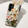 Funda Protectora Creativa de Vidrio con Flor para Teléfono Móvil Samsung S22Ultra Galaxy S26Plus Dos en Uno con Película Protectora