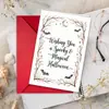 Compra direta transfronteiriça de cartões de felicitações de Halloween, cartões de felicitações de feriado com morcego pintado à mão vintage e teia de aranha, e envelopes
