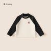 Roupas Infantis Bangxuan Inverno Quente Manga Longa Tops Infantis Roupas de Menino Camiseta Raglan Color Block Camiseta Básica de Menino