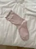 Calcetines Apilados con Lazos Calados en Forma de Corazón para Mujer, Calcetines de Media Pantorrilla Ligeros y Transpirables con Dulce Estilo Floral JK Lolita
