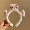 Lindo Aro para el Cabello de Peluche de Gatito Florido para Mujeres Otoño e Invierno Lavado de Cara Maquillaje Pinza para el Cabello Pinza Antideslizante Accesorios para el Cabello Diadema