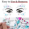 PARTYJOY artículo de venta caliente transfronterizo pegatinas de gemas para la cara pegatinas para cejas pegatinas faciales autoadhesivas de diamante pegatinas faciales para carnaval musical Halloween