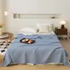 Manta tipo toalla de alta gama, lujo ligero, Clase A, tejido gofrado 100% algodón, manta para sofá, manta para aire acondicionado, manta para siesta, manta de cobertura