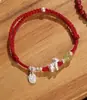 Pulsera de Hilo Rojo con Abalorio de Crin de Caballo Natural y Colgante de Caballo Rojo para el Año del Caballo Pulsera de Regalo de la Suerte Joyería para Mujer
