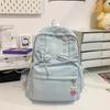 Mochila Escolar Meninas Estudantes Universitárias Plissada Cordão Laço Senso de Design Saída Mochila Pequena Mochila Feminina Viagem Leve