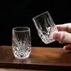 Harmony Home Cristal Grabado Retro de Alta Gama para Licores Mini Vasos de Chupito Vaso para Whiskey Vodka Licores Vaso para Vino Blanco