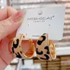 Brincos Argola Circulares Vintage Geométricos de Borda Larga com Estampa de Leopardo para Mulheres, Modernos e Estilosos com uma Vibração Elegante e Única