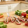 Tesoura de Cozinha com Cabo de Plástico Bicolor, Tesoura de Escritório, Papelaria para Estudantes, Tesoura de Arte Artesanal, Tesoura Doméstica de Aço Inoxidável