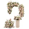 Conjunto de Parede de Flores Artificiais Transfronteiriça e Arranjo de Mesa para Decoração de Fundo de Corredor de Casamento, Flores para Decoração de Eventos de Banquete em Hotel