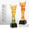Nuevo Trofeo de Vidrio Antiguo Personalizado Competencia Reunión Anual de la Empresa Trofeo de Ventas Empresa Empresarial Empleados Destacados