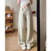 Chao Li tem estoque calças jeans de perna larga femininas 2026 petite cintura alta versátil soltas modeladoras retas calças de perna larga