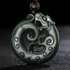 Jade Hetian Xinjiang Natural Material Fino Pingente Vazado Pingente de Jade Conta Dzi de Safira Ferramenta Mágica Pingente Pilão Mágico Atacado