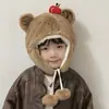Gorros Infantiles con Orejas Móviles, Bufanda y Gorro de Felpa de Invierno Integrados, Gorro Cortavientos y Cálido con Protección para Orejas de Bebé para Niños y Niñas