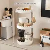 Estante de Almacenamiento de Baño de Múltiples Niveles, Organizador de Cosméticos Giratorio, Estante de Esquina Moderno para Encimera de Cocina, Estante de Almacenamiento sin Taladrar
