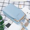 Bolsa para teléfono móvil de doble capa con patrón de lichi, cartera larga de moda para mujer, bandolera cruzada, bolsa súper suave con múltiples ranuras para tarjetas al por mayor