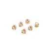 Coração de Pêssego Pequeno com Zircônia Incrustada 14K Ouro Preenchido Coração Contas Espaçadoras Pequenas Acessórios Pulseira DIY com Contas Colar Material de Joalheria