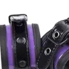 Exportación de comercio exterior esposas de cuero brillante negro púrpura caliente suministros para adultos juguetes productos para coquetear fábrica al contado