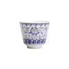 Taza de Té de Cerámica Azul y Blanca con Patrón de Plata de las Dinastías Tang y Song con Ramas Entrelazadas, Diseño Propicio, Juego de Té Kung Fu, Vajilla de Cerámica para el Hogar, Taza de Té Individual para Beber Té