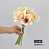 Flor Artificial Amarilis Adornos de Decoración para el Hogar Sala de Estar 5 Ramos Artificiales Atados a Mano Flores Falsas Tacto PU Clivia Roja