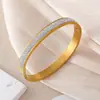 Pulsera Transfronteriza Europea y Americana de Acero de Titanio, No se Desvanece, Incrustada con Circonita y Diamantes, Diseño de Nicho, Joyería de Acero Inoxidable, Pulsera de Gama Alta