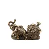Ornamentação de Lingote de Bronze Elefante Atrai-Riqueza Tigela de Tesouro Carrinho de Elefante de Cobre Decoração de Sala de Estar de Casa Mesa de Escritório Animal de Estimação de Chá