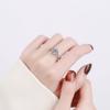 Anillo de Plata Beso de Ángel Venta en Vivo de TikTok Corazón Micro-incrustado Moda Viva de Alta Gama Anillo de Moissanita para Mujer