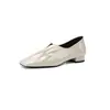 Sapatos Artesanais de Chengdu 2,5cm, Nova Coleção Primavera 2026 Estilo Francês Bico Quadrado Casuais Loafers Femininos de Couro Genuíno Baixo