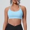 Top de Yoga Novo Estilo com Sensação de Segunda Pele e Alças Finas, Bojos Removíveis, Sutiã Esportivo com Lindo Design nas Costas, Sutiã Fitness Push-Up