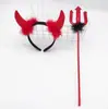 Faixa de Chifre de Diabo Halloween Transfronteiriça Fantasia de Animal Duas Peças Fantasia de Chifre de Natal Fabricante Estoque Pronto