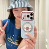 Adecuado para funda de iPhone 17 Pro Max iPhone 16, funda coreana de alta gama para mujer de cobertura total con estrellas, lazos y conejos