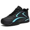 Zapatos Extra Grandes para Hombre, Tenis de Cuero Negro, Zapatos Casuales Impermeables, Zapatos de Papá de Mediana Edad, Zapatos de Algodón Terciopelo, Zapatos de Correr Antideslizantes