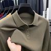 Hengyuanxiang Auténtico Nuevo Estilo de Otoño Suéter Grueso Elástico en Cuatro Direcciones de Cachemira + Seda de Morera Camiseta de Manga Larga para Hombre Cuello Campana Ropa de Papá