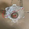 Acessórios de luminária de tigela de vidro em forma de flor, braço de luminária de cristal, suporte de tubo curvo, prato de vidro transparente em forma de flor, acessórios de lustre (peças)